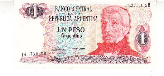 B11 - Bancnota foarte veche - Argentina - 1 peso