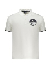 North Sails Tricou polo barbati, cu imprimeu cu logo, Regular fit, Alb, S foto
