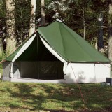 VidaXL Cort de familie Tipi pentru 12 persoane, verde, impermeabil