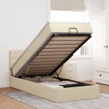 vidaXL Cadru de pat otoman cu saltea crem 80x200cm stofa 3311502