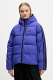 adidas geacă de puf Essentials Climawarm culoarea violet, de iarnă, oversize, JW9109
