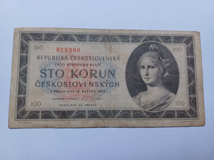 Cehoslovacia - 100 Korun 1945