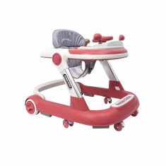Premergator cu 6 roti silentioase, sezut reglabil, pliere usoara, 6 luni+, roz