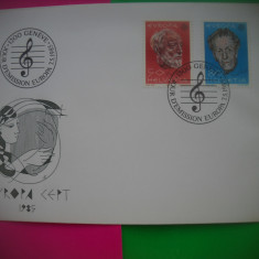 HOPCT PLIC FDC -S 2127 ANUL EUROPEAN AL MUZICII - EUROPA CEPT 1985-ELVETIA