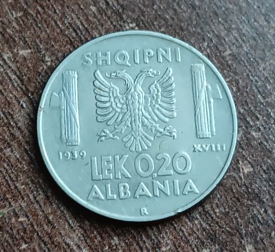 C50 - Moneda foarte veche - Albania - 0.20 lek - 1939 foto
