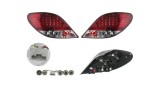 Set lampi spate, stopuri Peugeot 207 (W), 05.2006-12.2013, Hatchback, montare spate, stanga+dreapta, LED; transparent; cu suport bec; Tuning, JUN YAN