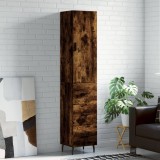 Cumpara ieftin Dulap &icirc;nalt, stejar fumuriu, 34,5x34x180 cm, lemn prelucrat