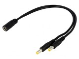 Cablu DC 5,5/2,1 mm x2 Mufă și Soclu Drept 2x0,5mm2