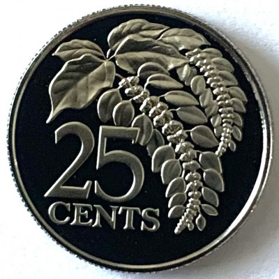 TRINIDAD &amp;amp; TOBAGO 25 CENTS 1979 PROOF foto