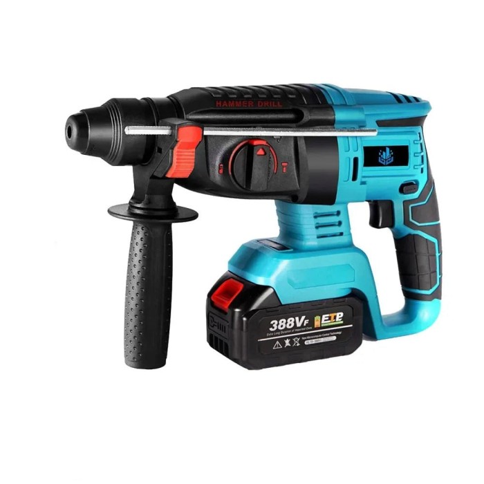 Ciocan rotopercutor, Profesional, 2 Baterii cu Accesorii, SDS+, Priza UE 3500 rpm, Albastru