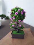 Bonsai artificial cu flori roz, Oem