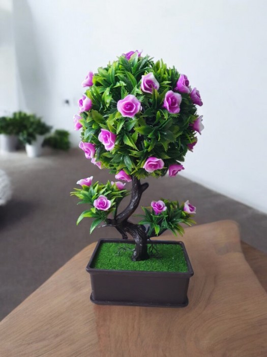 Bonsai artificial cu flori roz