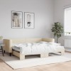 VidaXL Pat de zi cu extensie, crem, 90x200 cm, textil 3196582