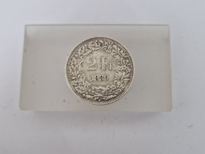 Elvetia 2 Francs 1939 Argint foto