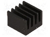 Radiator extrudat, aluminiu, 8mm x 8mm, neagra, FISCHER ELEKTRONIK - ICKSMDF8SA