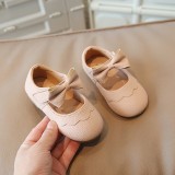 Cumpara ieftin Pantofi roz pudra cu volanas si fundita (Marime Disponibila: Marimea 21)