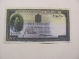 CY 500 lei 31 iulie 1934 Romania / copie hartie ordinara cu un frumos timbru sec