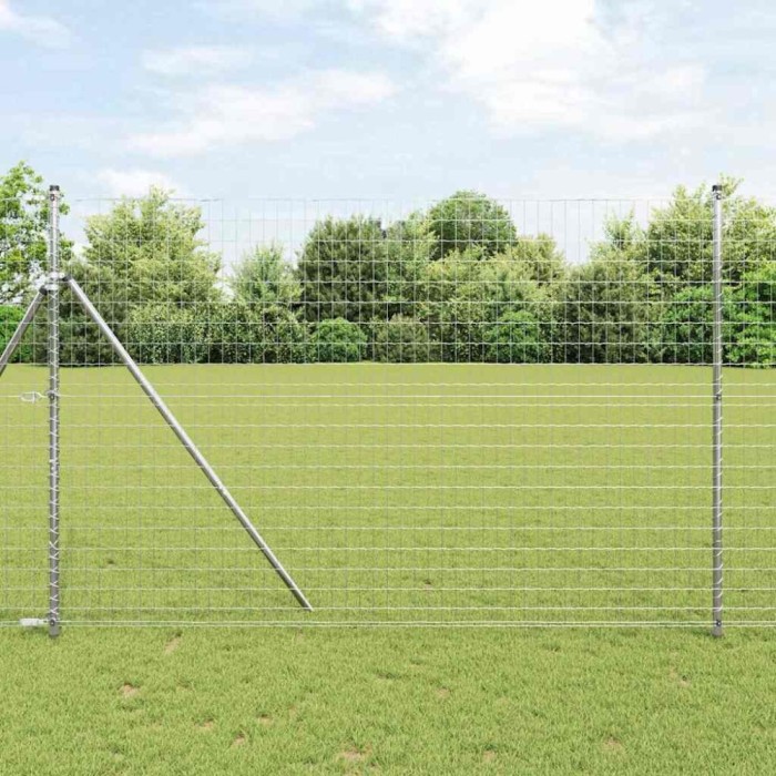 Gard Euro cu 7 St&acirc;lpi 1.5 x 10 m din Oțel Zincat