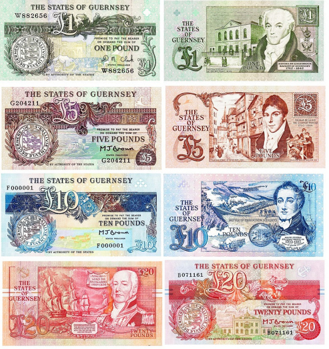 REPRODUCERI lot 4 Guernsey 1980 Pound banknote