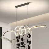 Lustra LED suspendata cu telecomanda RIBBON 66W, Liniara, lumina Rece/Calda/Neutra, Dimabila, Negru, Inaltime Reglabila ModernLight Concept