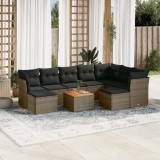 Gossi set mobilier de gradina cu perne, 10 piese, gri, poliratan