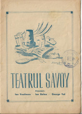 Program Teatrul Savoy Bucuresti 1946 foto