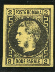 1866 , ROMANIA , Carol cu Favoriti 2 Par / hartie groasa - nestampilat foto