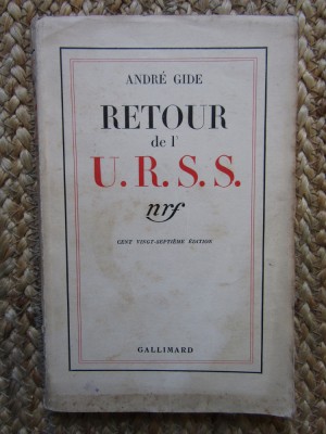 RETOUR DE L&amp;#039; U.R.S.S. par ANDRE GIDE , 1936 foto