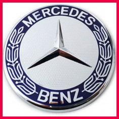 Emblema / Logo / Sigla / Insigna capota MERCEDES BENZ 57 mm-albastru foto