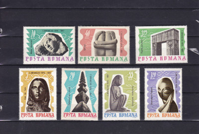 ROMANIA 1967 LP 645-10 ANI DE LA MOARTEA LUI BRANCUSI SERIE MNH foto