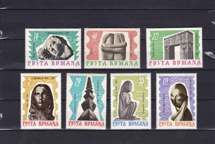 ROMANIA 1967 LP 645-10 ANI DE LA MOARTEA LUI BRANCUSI SERIE MNH