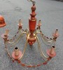 Elegant candelabru antic din lemn și fier forjat
