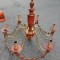 Elegant candelabru antic din lemn și fier forjat,piesa deosebita
