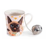 Cana portelan cu infuzor ceai in cutie cadou Pisicuta &Oslash; 8,5 x 9 H, 250 ml