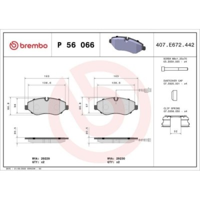 Placute frana Nissan Cabstar (F24m F24w) 09.06-12.13, Fata, BREMBO foto
