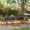 VidaXL Set canapele de grădină cu 6 piese, lemn de salc&acirc;m și fr&acirc;nghie 3278829