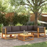 VidaXL Set canapele de grădină cu 6 piese, lemn de salc&acirc;m și fr&acirc;nghie 3278829