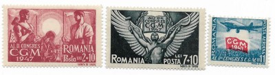 Romania (288) - Al II-lea Congres C.G.M., 1947 - serie neobliterata foto