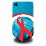 Husa silicon pentru Apple Iphone 4 / 4S, World Aids Day