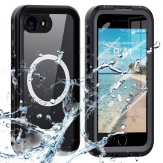 Husa MagSafe Waterproof pentru Apple iPhone 16e, Techsuit, Shellbox, Neagra