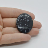 Cabochon obsidian fulg de nea 36x28x6mm c43, Stonemania Bijou