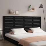 Tăblie de pat pentru perete, negru 186x3x91,5 cm lemn masiv pin