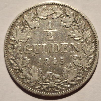 Germania Bavaria 1/2 gulden 1846 argint Ludvic l foto