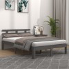 VidaXL Cadru de pat, gri, 200x200 cm, lemn masiv