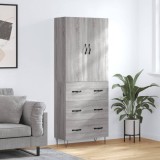 Dulap &icirc;nalt, gri sonoma, 69,5x34x180 cm, lemn compozit