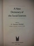 G. DUNCAN MITCHELL - A NEW DICTIONARY OF THE SOCIAL SCIENCES {1979}