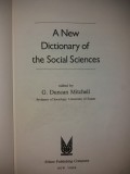 G. DUNCAN MITCHELL - A NEW DICTIONARY OF THE SOCIAL SCIENCES {1979}