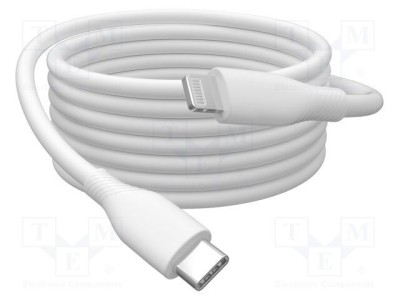 Cablu USB 2.0 DIGITUS Lightning la USB-C 0,5m alb nichelat foto