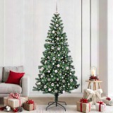 VidaXL Pom de Crăciun artificial pre-iluminat Verde 240cm PVC și Metal 3396790