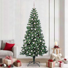 vidaXL Pom de Crăciun artificial pre-iluminat cu 300 LED Verde 240 cm 3396790